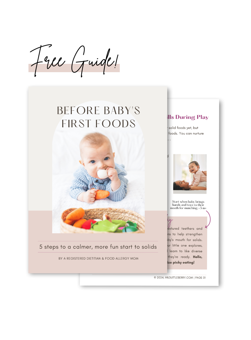 Before Baby's First Foods, a free guide to a calmer, more fun start to solids
