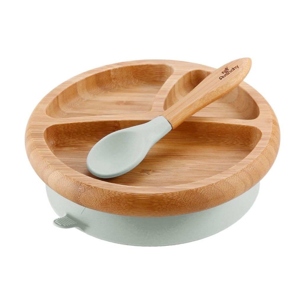 Avanchy Bamboo Baby Suction Plate with Spoon